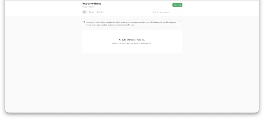 Auto-Attendance — InboxCRM screenshot
