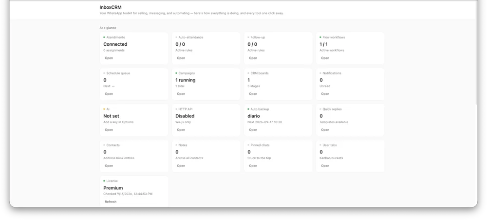 Dashboard — InboxCRM screenshot